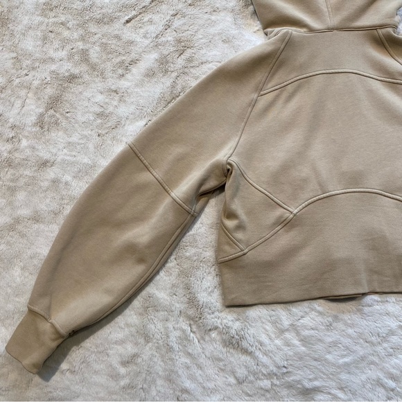 (XS/S) Lululemon Oversized 1/2 Zip Scuba Hoodie Trench Tan Extra Small Crop - Picture 11 of 15